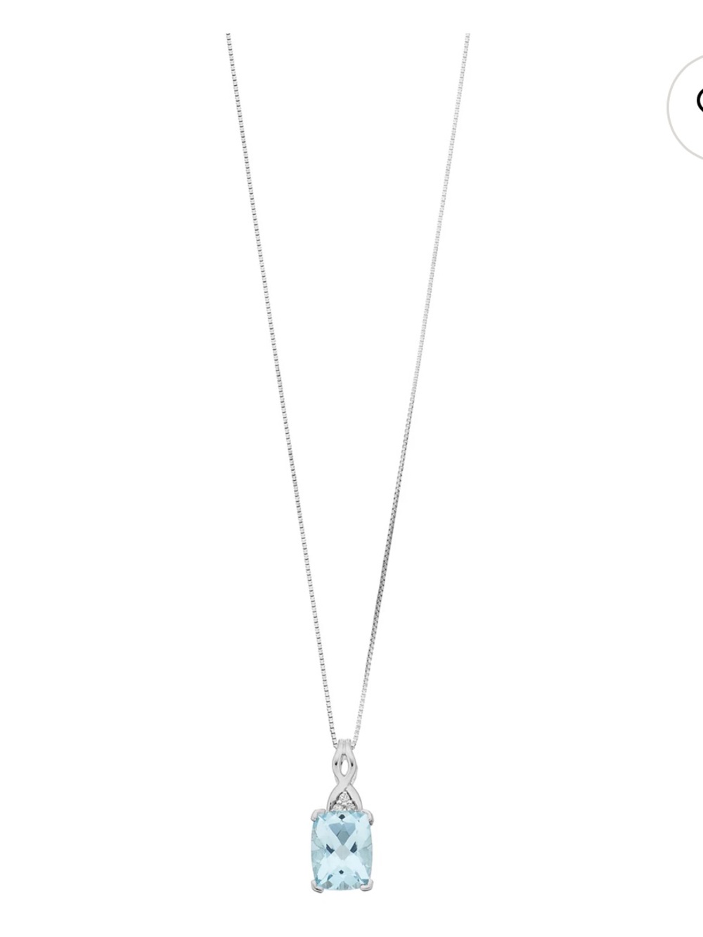 Aquamarine  CZ pendant new ring adjustable silver blue necklace jewelry rare